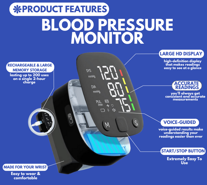 VepizCo™ Digital Wrist Blood Pressure Monitor